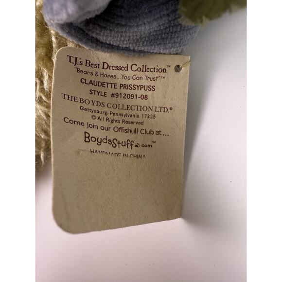 NWT Boyds Bears Claudette Prissypuss s 12” Cat Plush – T.J.’s Best Dressed - Picture 12 of 14